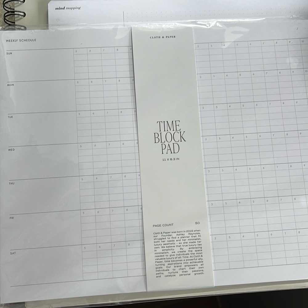 Cloth and Paper time block pads and mind mapping notepad